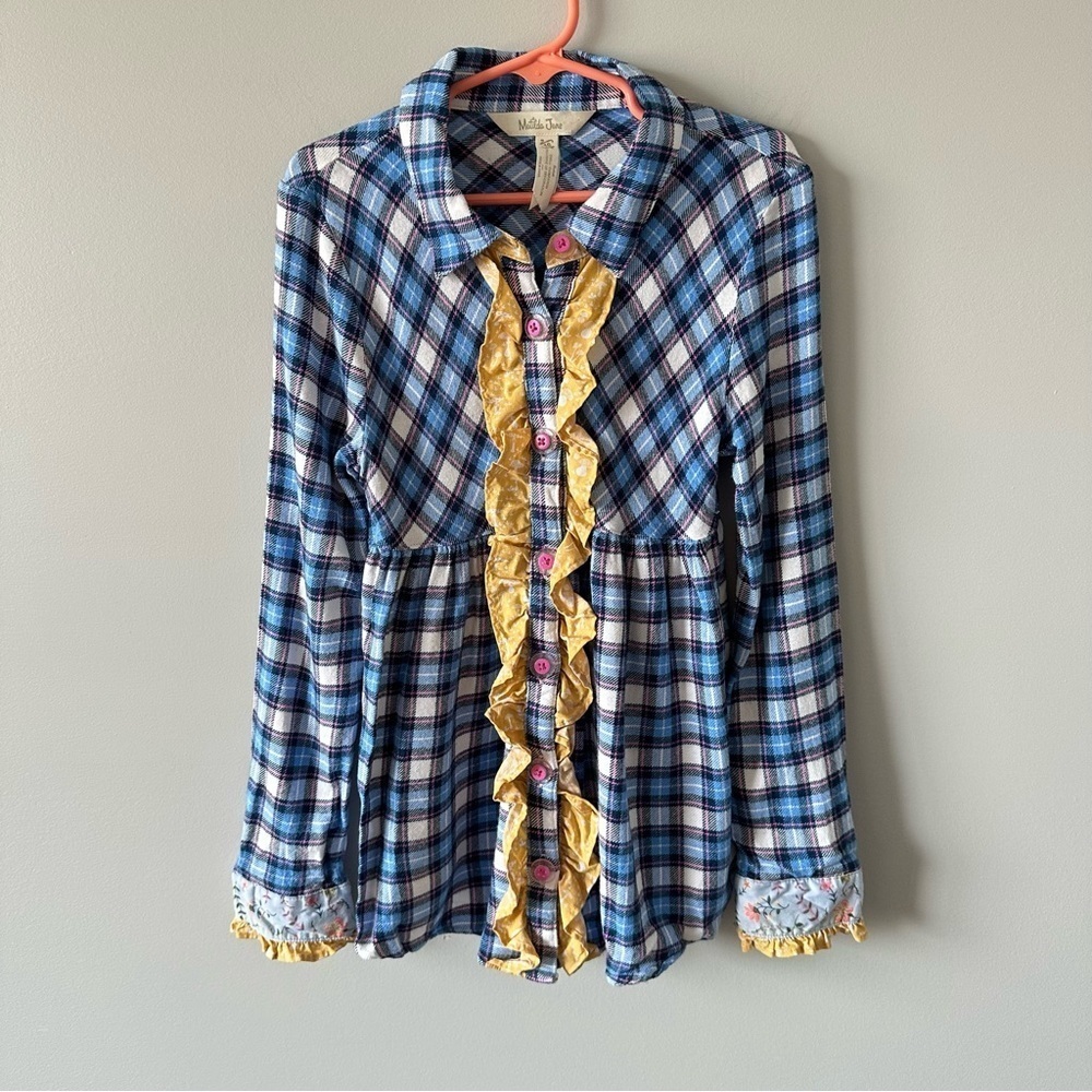 Matilda Jane size 10 Make Believe Floating Away tunic plaid flannel